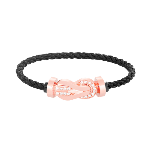[Stars Jewelry]CHANCE LARGE 8 FIGURE BUCKLE HALF DIAMOND BRACELET ROSE GOLD