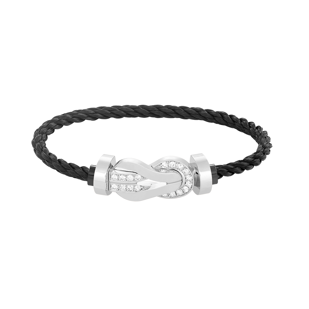 [Stars Jewelry]CHANCE LARGE 8 FIGURE BUCKLE HALF DIAMOND BRACELET SILVER