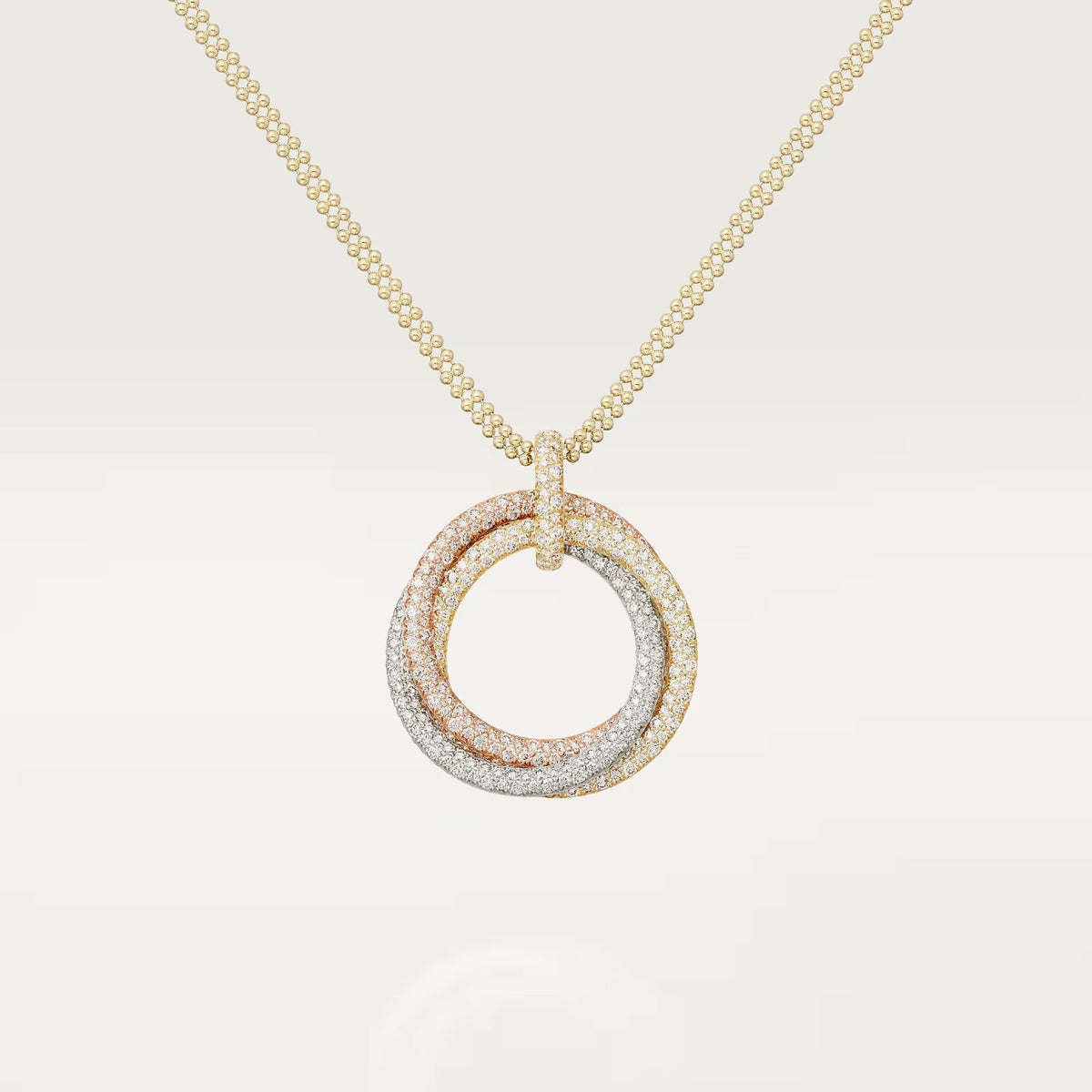 [Stars Jewelry]TRINITY LARGE FULL DIAMOND  NECKLACE