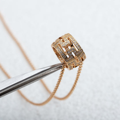 [Stars Jewelry]PARENTESI NECKLACE PINK GOLD DIAMOND
