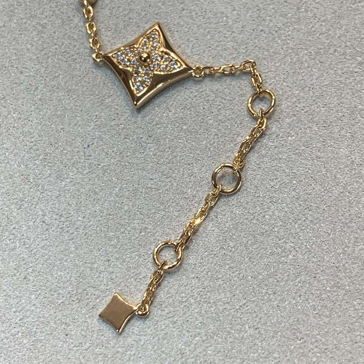 [Stars Jewelry]STAR AND SUN 4 MOTIFS GOLD DIAMONDS BRACELET