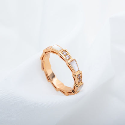 [Stars Jewelry]SERPENTI RING PINK GOLD DIAMOND MOP 3MM