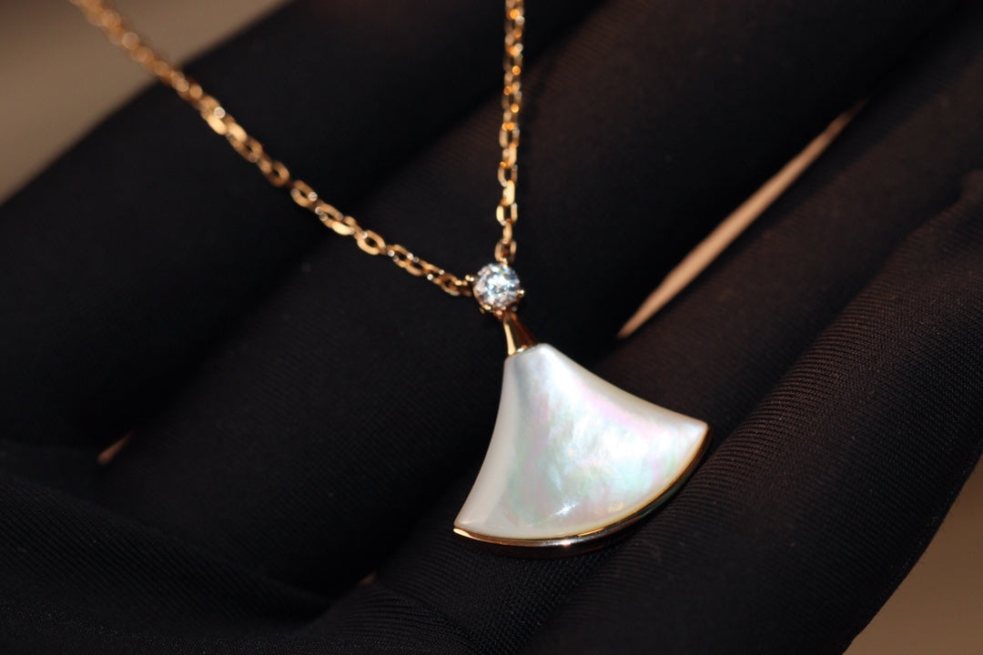 [Stars Jewelry]DREAM NECKLACE WHITE MOP PINK GOLD 1 DIAMOND