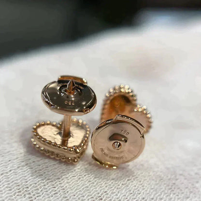 [Stars Jewelry]HEART CARNELIAN STUD EARRINGS