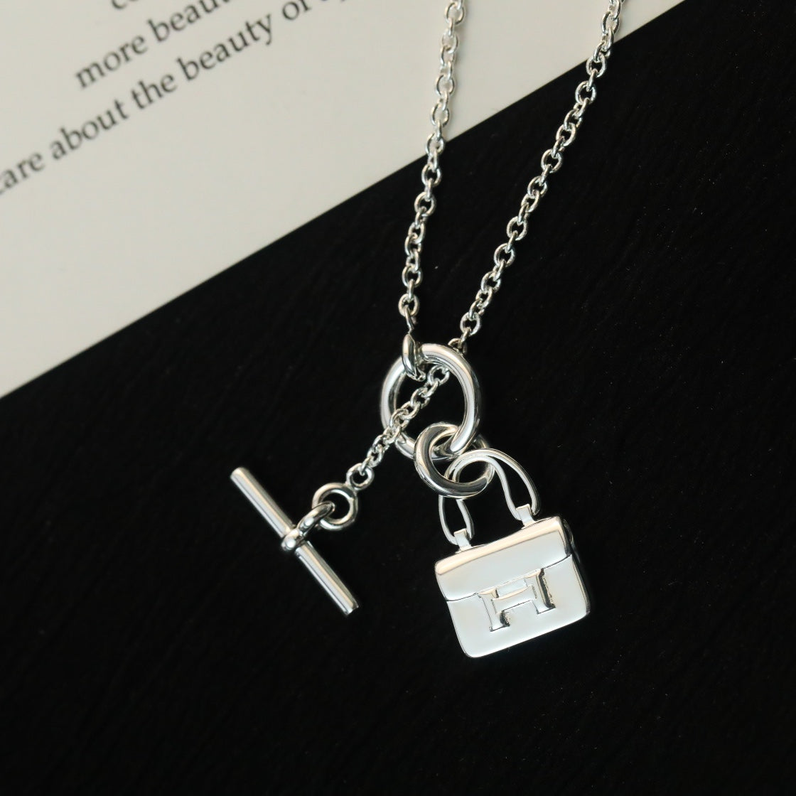 [Stars Jewelry]POP H PEDANT SILVER NECKLACE