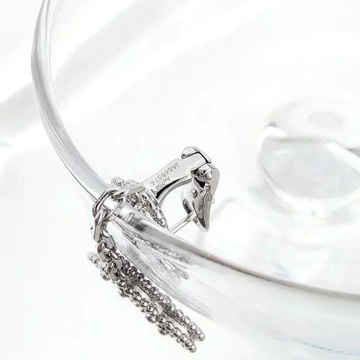 [Stars Jewelry]CLOVER 2 MOTIFS  DIAMOND ONYX EARRINGS SILVER