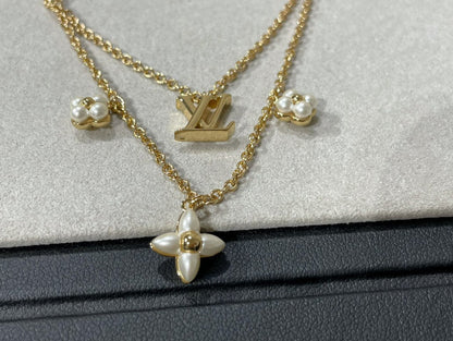 [Stars Jewelry]FLOWERGRAM GOLD MOP DOUBLE ROW NECKLACE