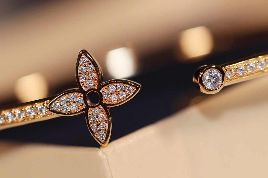 [Stars Jewelry]IDYLLE GOLD OPEN BRACELET DIAMOND PAVED