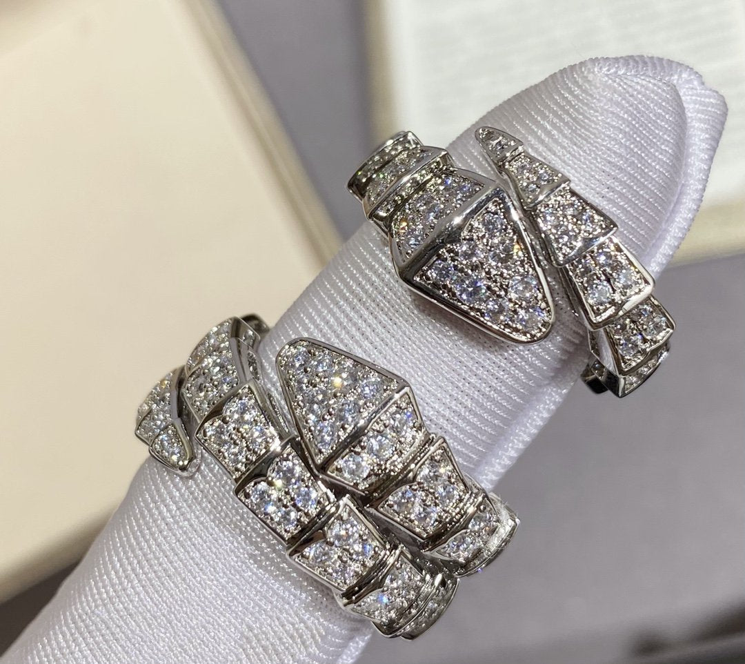 [Stars Jewelry]SERPENTI LARGE RING SILVER DIAMOND PAVED