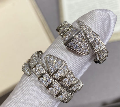 [Stars Jewelry]SERPENTI LARGE RING SILVER DIAMOND PAVED