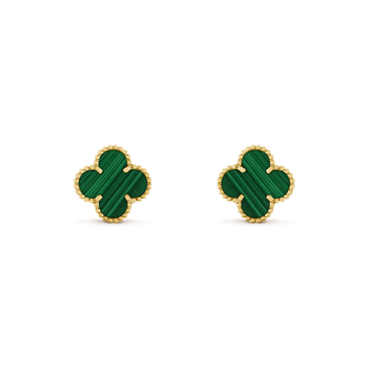 [Stars Jewelry]CLOVER MEDIUM 1 MOTIFS MALACHITE  EARRINGS