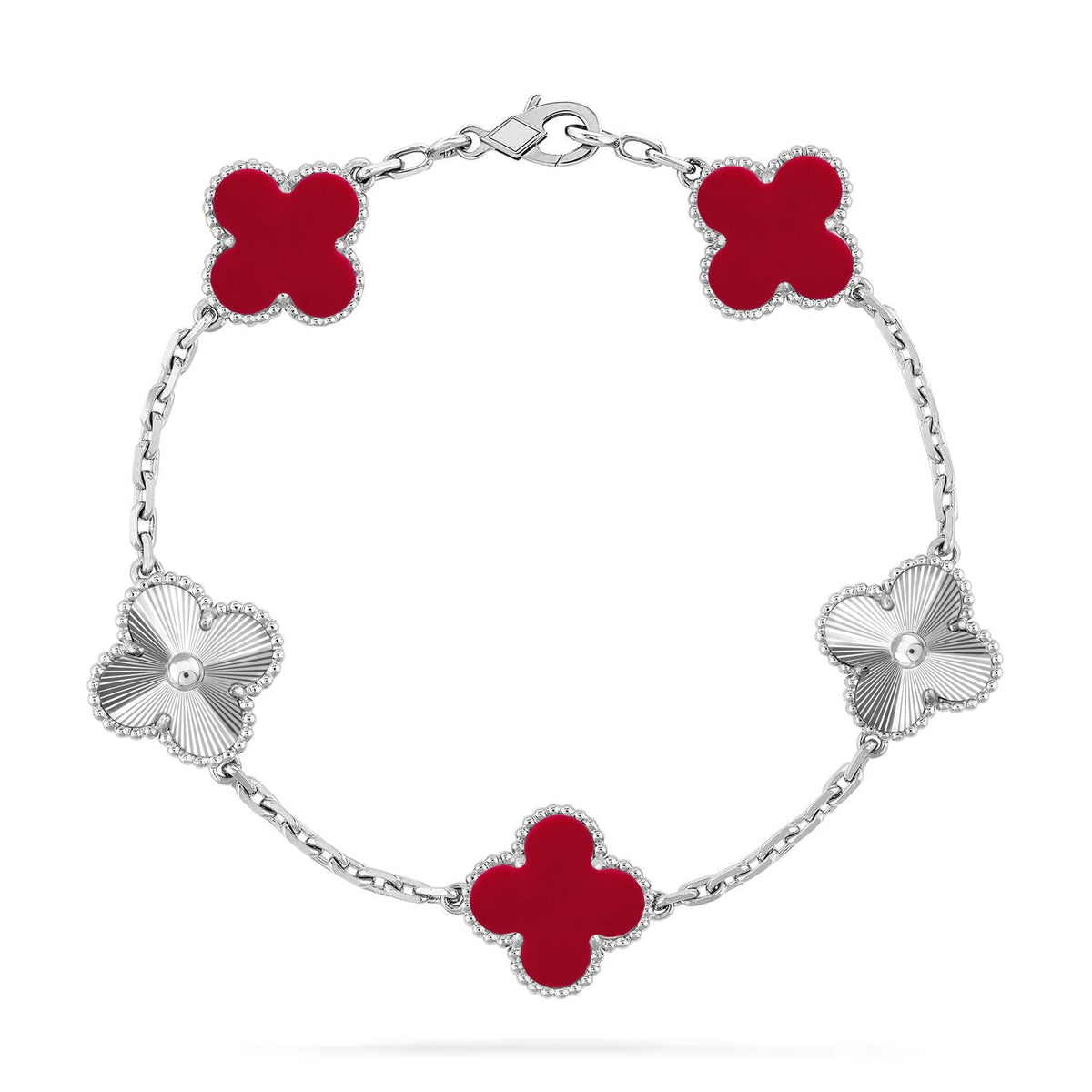 [Stars Jewelry] CLOVER 5 MOTIF RED CORNELIAN BRACELET COLLECTION