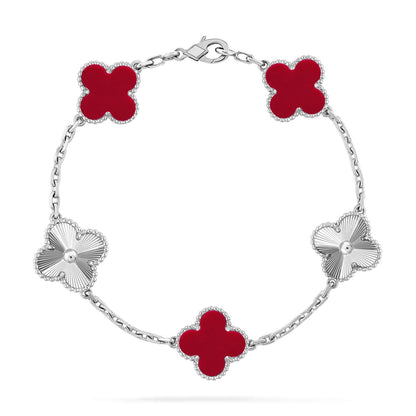 [Stars Jewelry] CLOVER 5 MOTIF RED CORNELIAN BRACELET COLLECTION