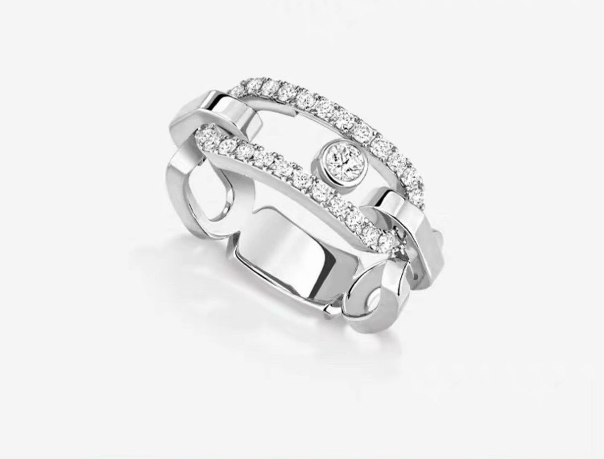 [Stars Jewelry]Sliding Single Diamond Ring