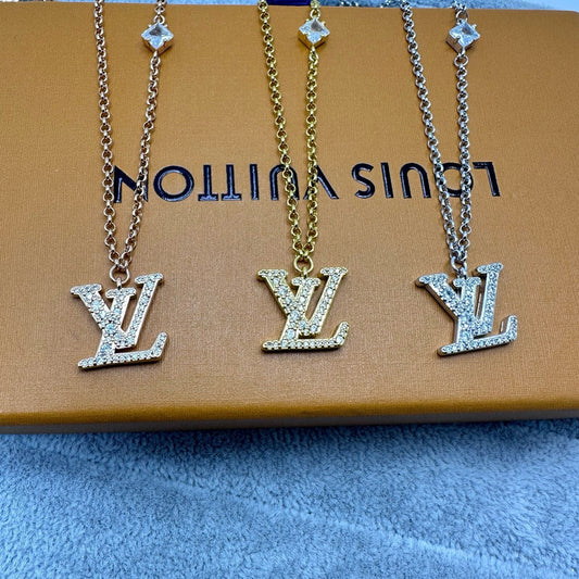[Stars Jewelry]FULL DIAMOND LETTER NECKLACE