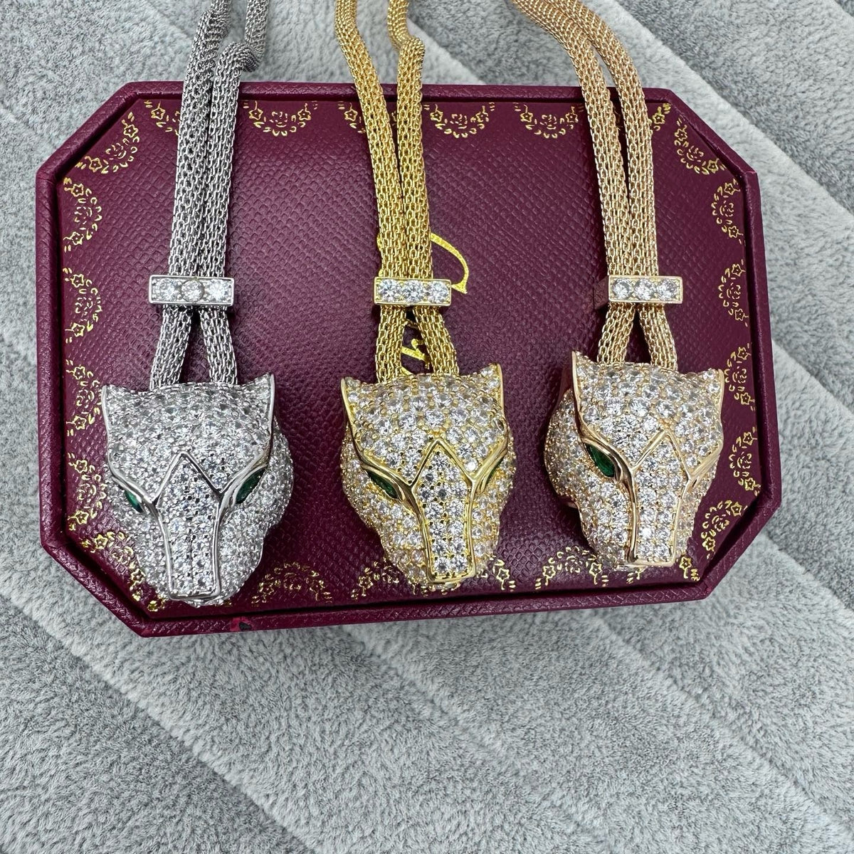 [Stars Jewelry]FULL STONE BIG LEOPARD HEAD NECKLACE