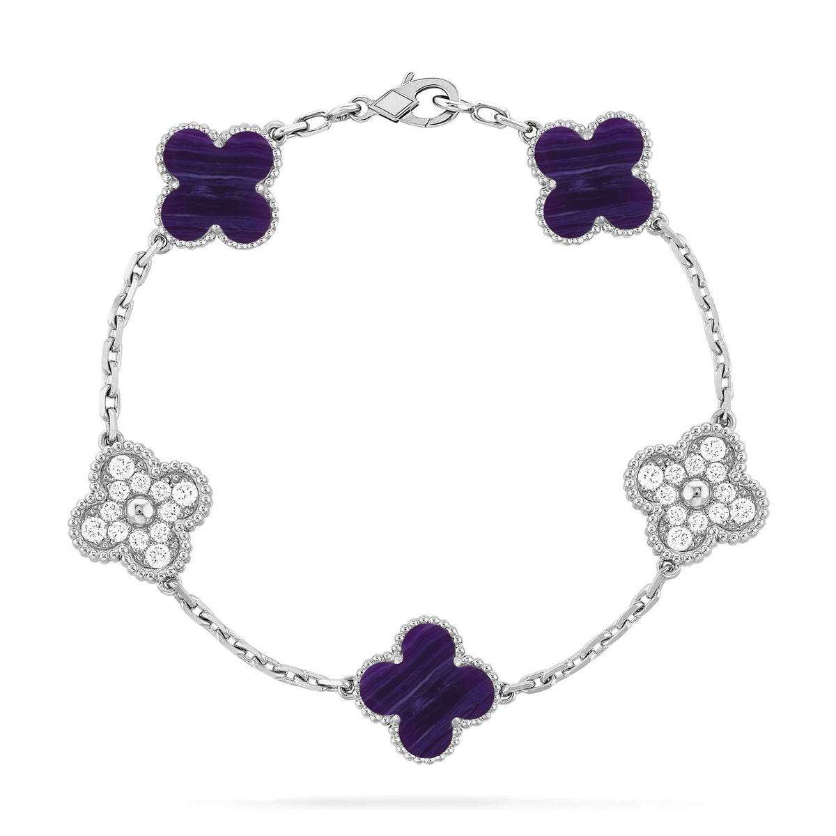 [Stars Jewelry]CLOVER 5 MOTIF PURPLE STRIPES BRACELET COLLECTION