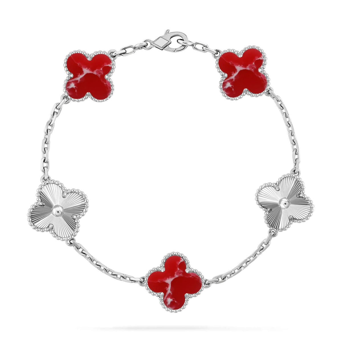 [Stars Jewelry]CLOVER 5 MOTIF RED PATTERN BRACELET COLLECTION