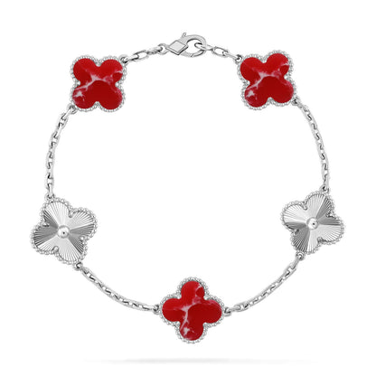 [Stars Jewelry]CLOVER 5 MOTIF RED PATTERN BRACELET COLLECTION