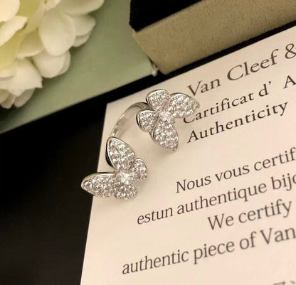 [Stars Jewelry]TWIN SILVER BUTTERFLY DIAMOND RING