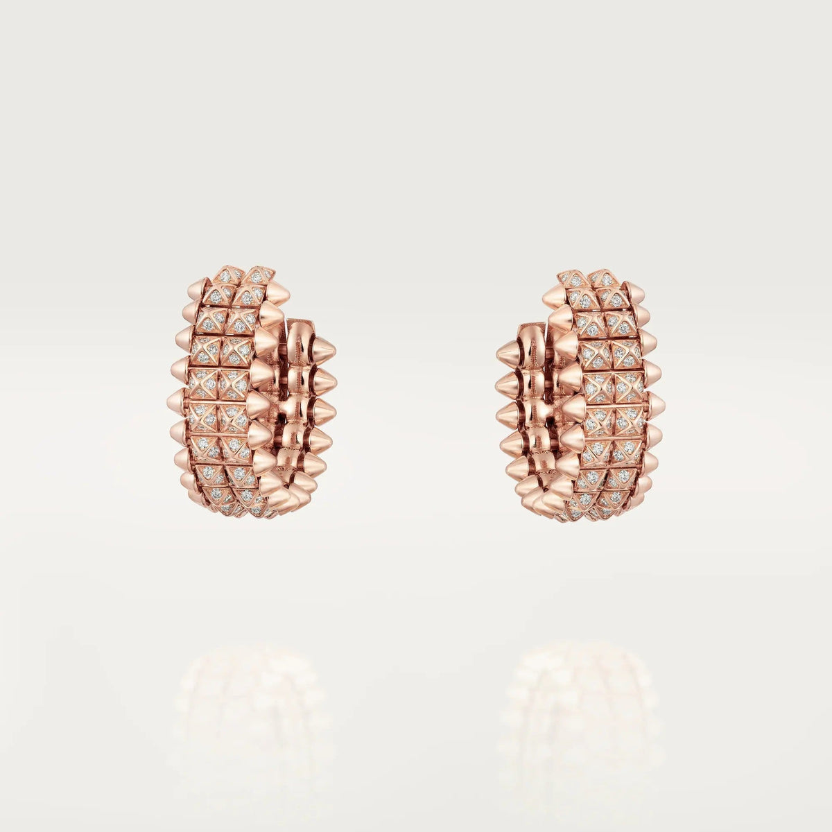 [Stars Jewelry]CLASH 9.2MM FULL DIAMOND DOUBLE ROW EARRINGS
