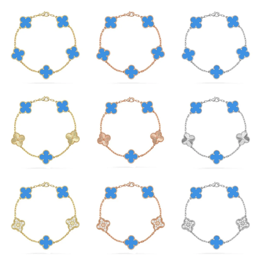 [Stars Jewelry] CLOVER 5 MOTIF BLUE AGATE BRACELET COLLECTION