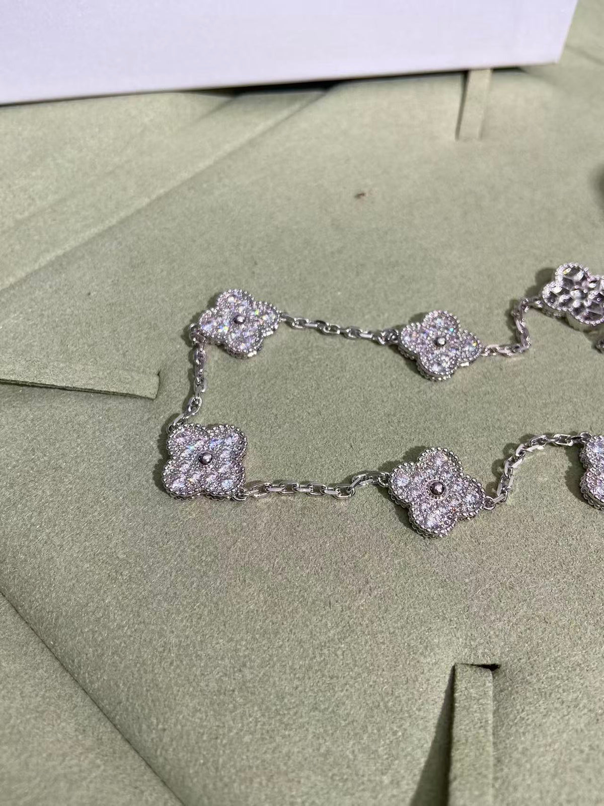 [Stars Jewelry]CLOVER 10 MOTIFS  FULL DIAMOND NECKLACE