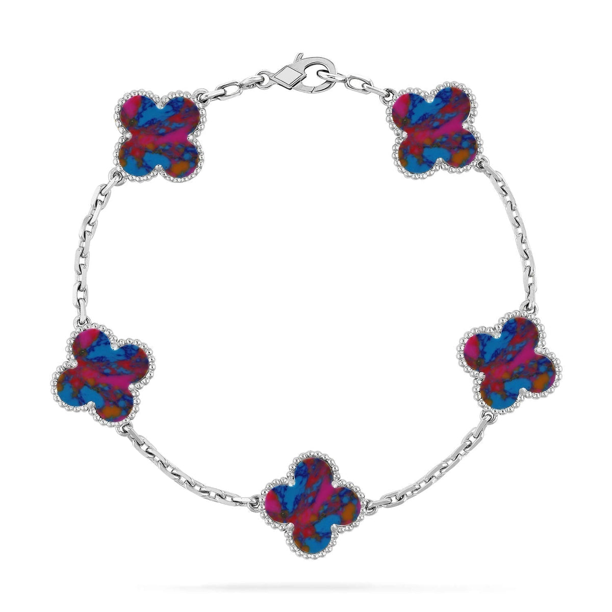 [Stars Jewelry]CLOVER 5 MOTIF COLOR GEMSTONES BRACELET COLLECTION