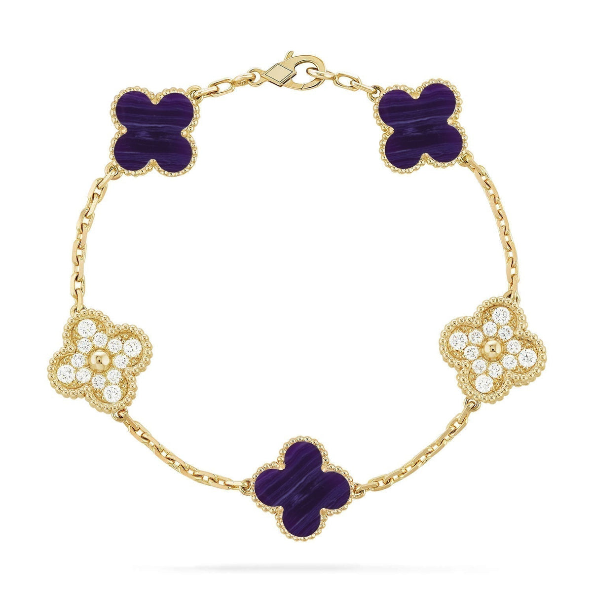 [Stars Jewelry]CLOVER 5 MOTIF PURPLE STRIPES BRACELET COLLECTION
