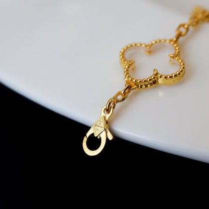 [Stars Jewelry]CLOVER 5 MOTIF ROCK CRYSTAL BRACELET
