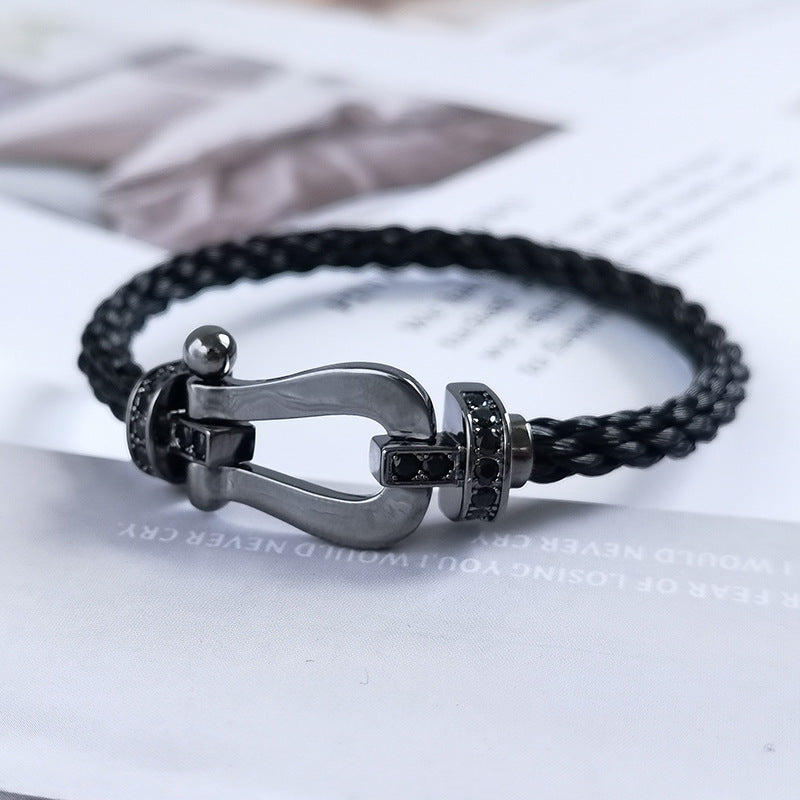 [Stars Jewelry]FORCE LARGE SERIES HORSESHOE BLACK SAMURAI BRACELET