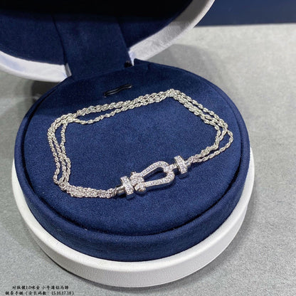 [Stars Jewelry]FORCE SMALL HORSESHOE  DIAMOND CHAIN ROPE BRACELET