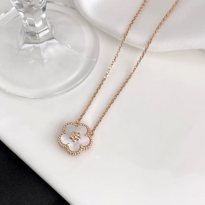 [Stars Jewelry]LUCKY  WHITE MOP  PLUM BLOSSOM NECKLACE