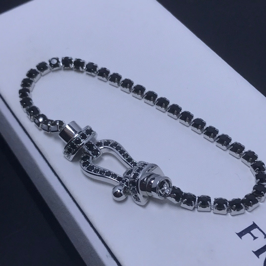 [Stars Jewelry]FORCE  LARGE HORSESHOE FULL DIAMOND TENNIS BRACELET