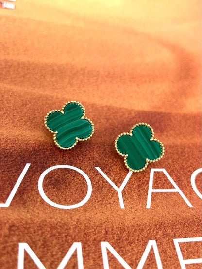 [Stars Jewelry] CLOVER LARGE (20mm) 1 MOTIFS GREENER MOP STUD EARRINGS
