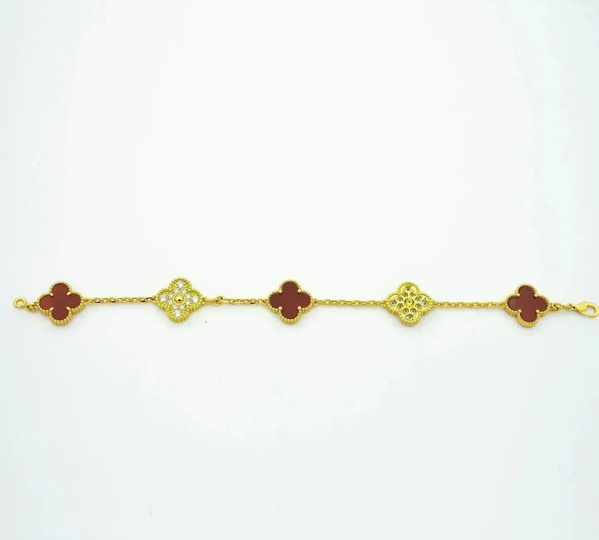 [Stars Jewelry] CLOVER 5 MOTIF RED CORNELIAN BRACELET COLLECTION