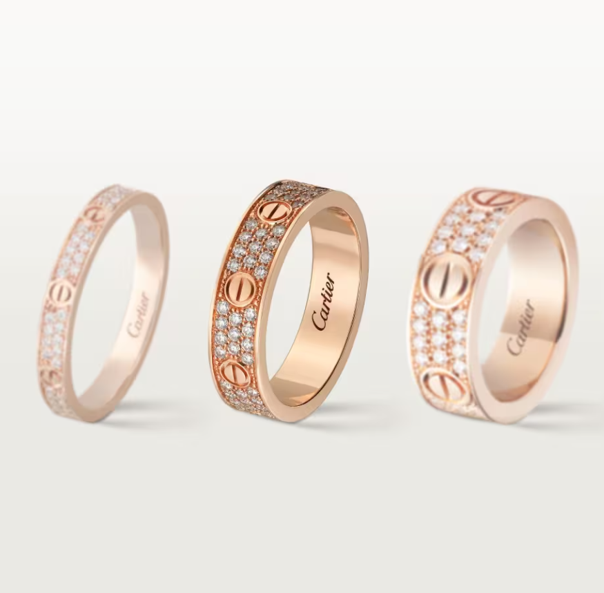 [Stars Jewelry]LOVE RING 4mm-wide full-diamond ring Rose Gold