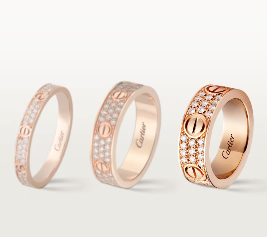 [Stars Jewelry]LOVE RING 6.5mm-wide full-diamond ring Rose Gold