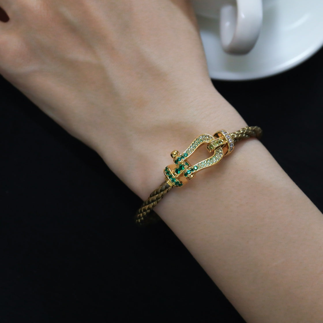 [Stars Jewelry]FORCE 10 GOLD GREEN DIAMOND PAVED