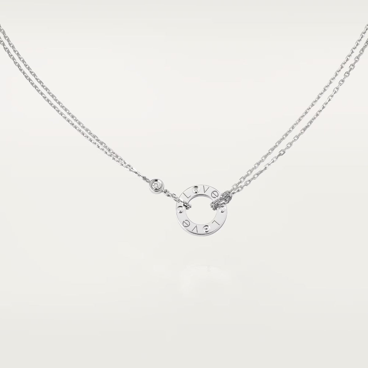 [Stars Jewelry]LOVE NECKLACE 16MM 2 DIAMONDS