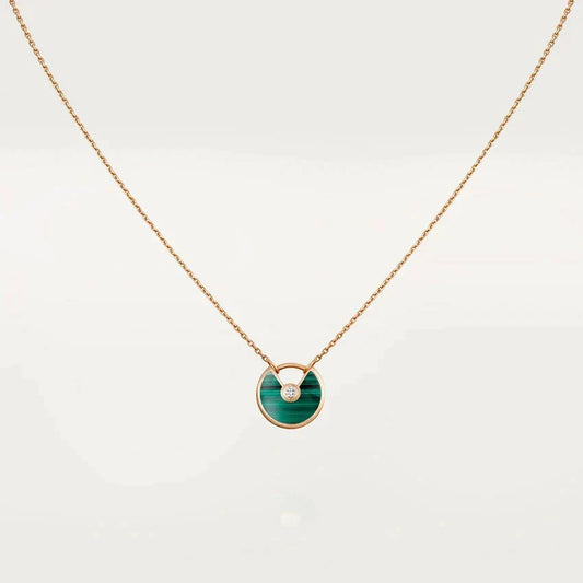 [Stars Jewelry]AMULETTE ROSE GOLD MALACHITE NECKLACE