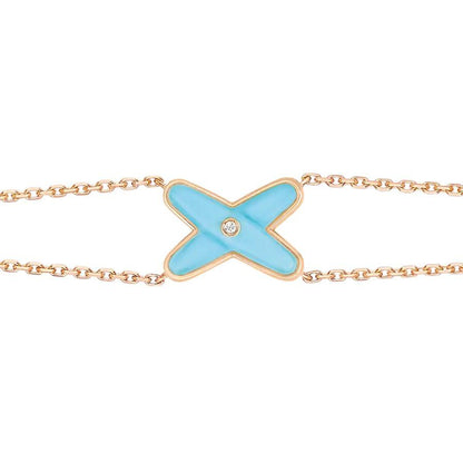 [Stars Jewelry]JEUX BRACELET TURQUOISE PINK GOLD 1 DIAMOND