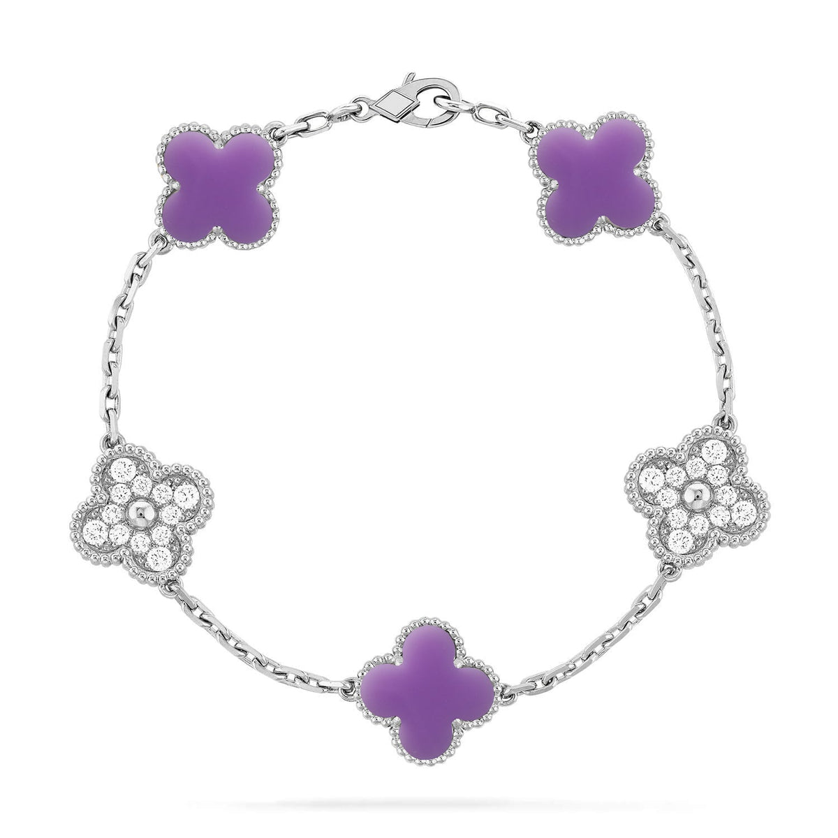 [Stars Jewelry]CLOVER 5 MOTIF LIGHT PURPLE BRACELET COLLECTION