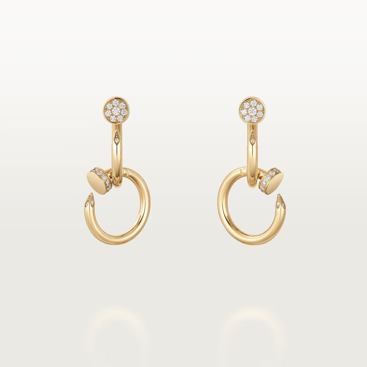 [Stars Jewelry]JUSTE HALF DIAMOND DOUBLE EARRINGS