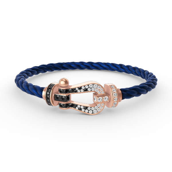 [Stars Jewelry]FORCE LARGE HORSESHOE BLACK WHITE DIAMOND BRACELET ROSE GOLD