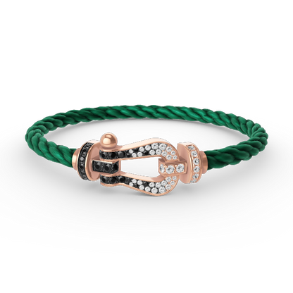 [Stars Jewelry]FORCE LARGE HORSESHOE BLACK WHITE DIAMOND BRACELET ROSE GOLD