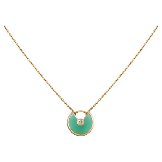 [Stars Jewelry]AMULETTE GOLD MALACHITE NECKLACE