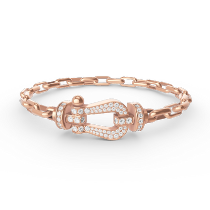 [Stars Jewelry]FORCE LARGE HORSESHOE CLASP  METAL BRACELET