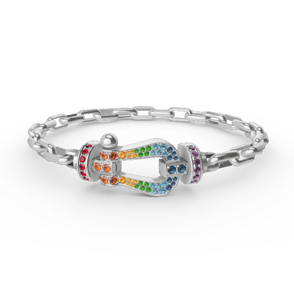 [Stars Jewelry]FORCE LARGE HORSESHOE CLASP  METAL BRACELET