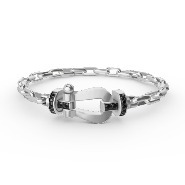 [Stars Jewelry]FORCE LARGE HORSESHOE CLASP  METAL BRACELET